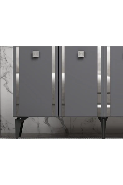 cantek dizayn DORRUK LAZER DESENLİ KONSOL ANTRASİT-GÜMÜŞ - Resim 8