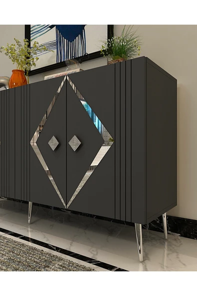 cantek dizayn Dominoct (KB150) Lazer Desenli Konsol Antrasit-gümüş - Resim 3