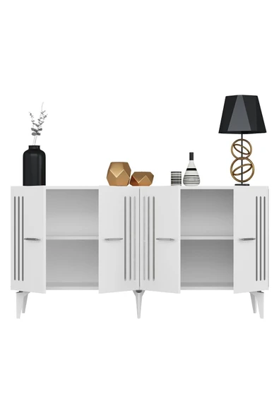 cantek dizayn JUNES KONSOL BEYAZ-GÜMÜŞ - Resim 5