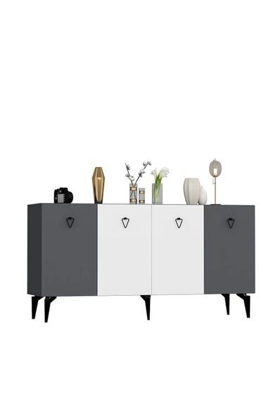 cantek dizayn MİAM KONSOL ANTRASİT-BEYAZ - Resim 4