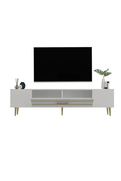 cantek DEKOLP2CT TV SEHPASI BEYAZ-ALTIN - 5