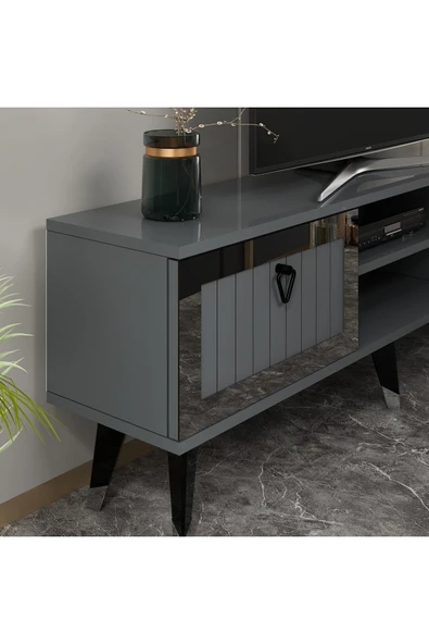 cantek dizayn Lidya Tv Stand Antrasit-gümüş - Resim 2
