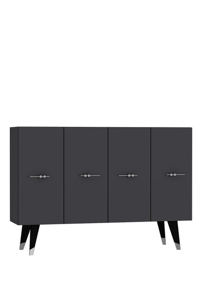 cantek dizayn Quartct (KM120) Konsol ,çok Amaçlı Dolap Antrasit-gümüş ( Salkım Kulp) - Resim 4