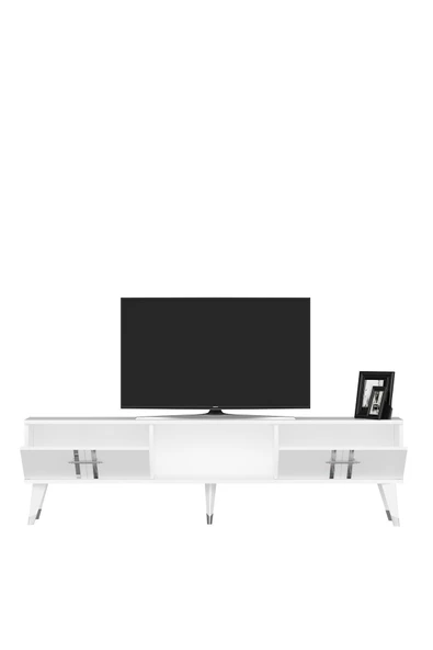 cantek dizayn ASEL TV SEHPASI (ALT MODÜL) BEYAZ-GÜMÜŞ - Resim 4