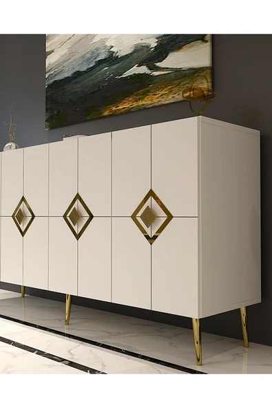 cantek dizayn ROBBERCT (KB150)  KONSOL BEYAZ-ALTIN - Resim 3