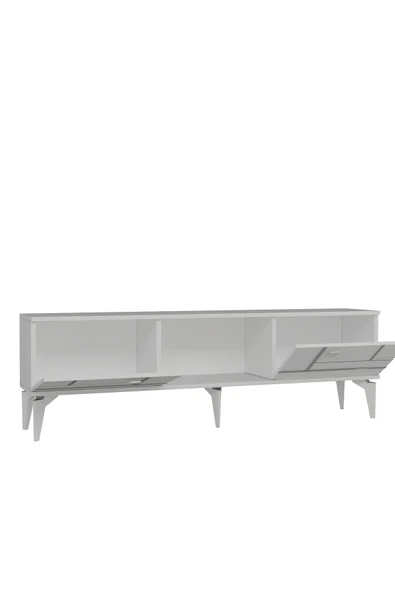 cantek dizayn MADERACT TV SEHPASI BEYAZ-GÜMÜŞ - Resim 6