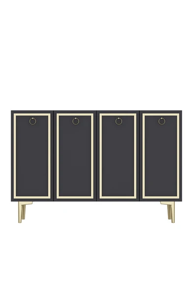 cantek dizayn WOLLYCT (KM120) KONSOL,ÇOK AMAÇLI DOLAP ANTRASİT-ALTIN - Resim 3