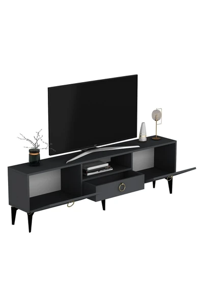 cantek dizayn DRONNE TV SEHPASI ANTRASİT-ANTRASİT - Resim 5