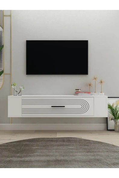 cantek dizayn RESTOL3CT DUVARA MONTAJ TV SEHPASI BEYAZ-BEYAZ ürün görseli