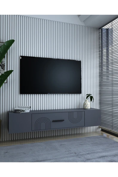 cantek dizayn KODAKL2CT DUVARA MONTAJ TV SEHPASI ANTRASİT-ANTRASİT - Resim 2