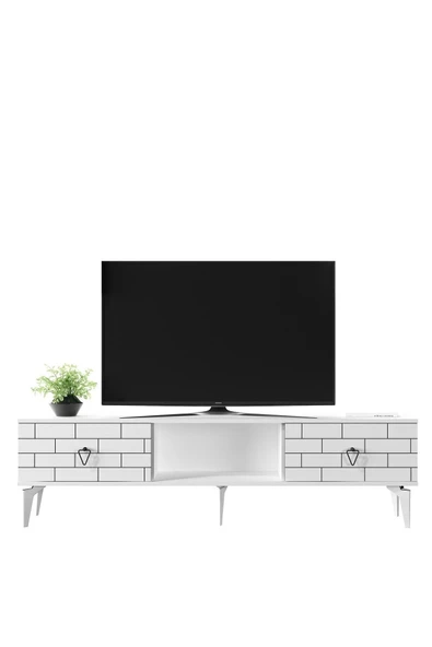 cantek dizayn Varrna Tv Sehpası Alt Modül Beyaz-beyaz - Resim 3