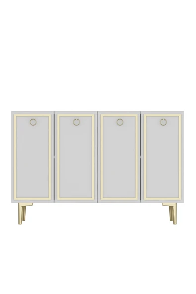 cantek dizayn WOLLYCT (KM120) KONSOL,ÇOK AMAÇLI DOLAP BEYAZ-ALTIN - 3