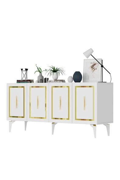 cantek dizayn VANESSA KONSOL BEYAZ-ALTIN - Resim 4