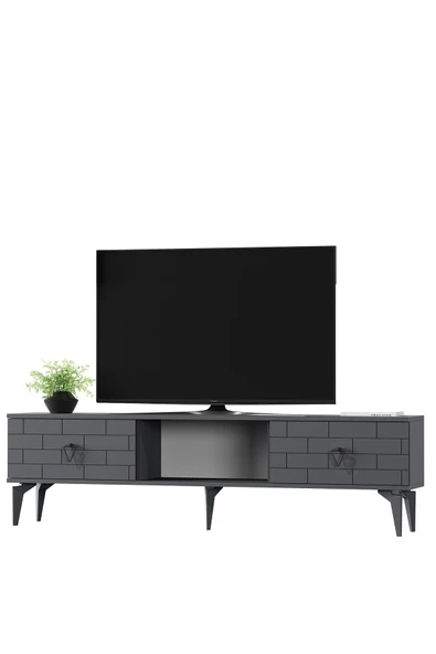 cantek dizayn Varrna Tv Sehpası Alt Modül Antrasit-antrasit - 4