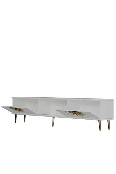 cantek dizayn NİDACT TV SEHPASI BEYAZ-ALTIN - Resim 5