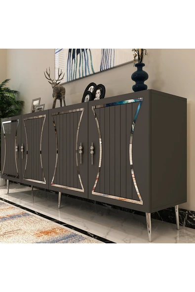 cantek dizayn TEANCT (KB150) KONSOL ANTRASİT-GÜMÜŞ - Resim 3