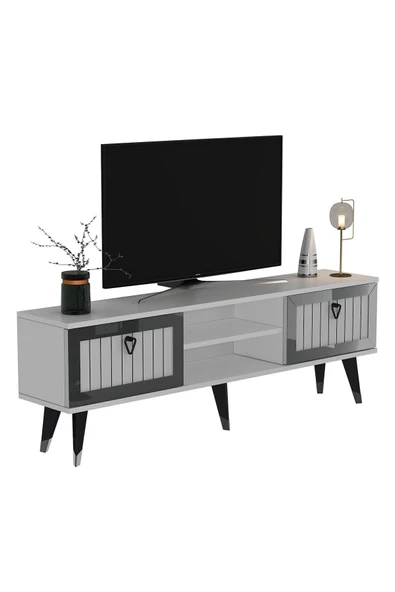 cantek dizayn Lidya Tv Stand Beyaz-gümüş - Resim 5