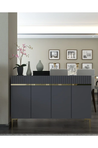 cantek dizayn SWİSSCT (KM120) KONSOL ANTRASİT-ALTIN ürün görseli