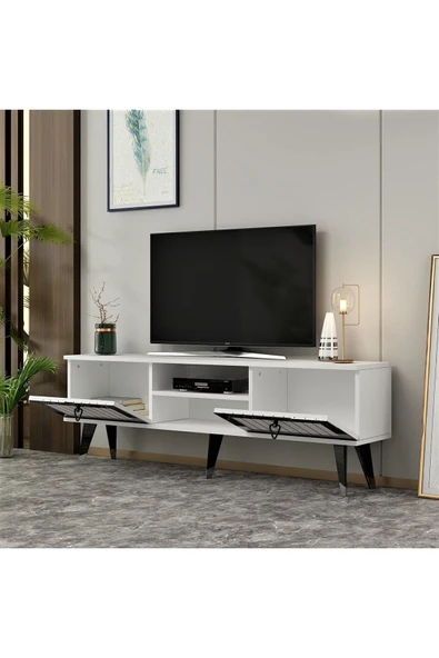cantek dizayn Lidya Tv Stand Beyaz-gümüş - Resim 3