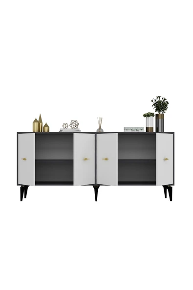 cantek dizayn Sintaa 180 Cm Konsol (KX180) Antrasit-beyaz - Resim 5