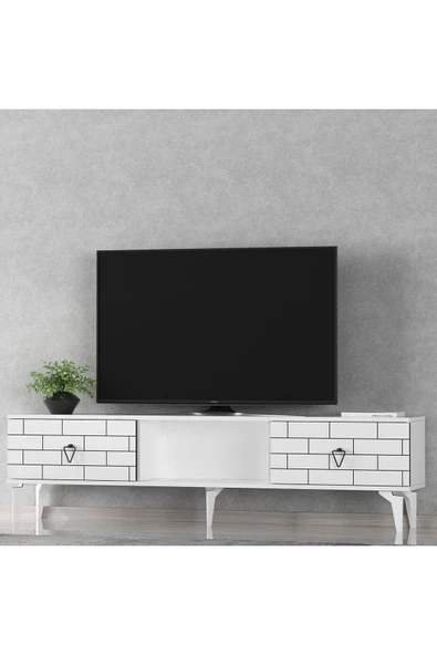 cantek dizayn Varrna Tv Sehpası Alt Modül Beyaz-beyaz - Resim 2