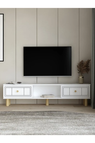 cantek dizayn DARİOCT BOHEM TV SEHPASI BEYAZ-BEYAZ ürün görseli