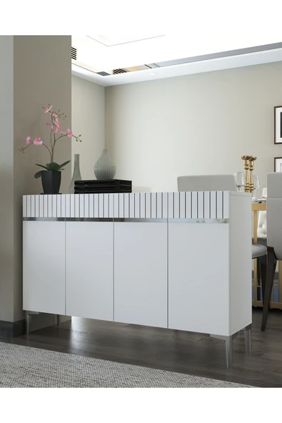 cantek dizayn SWİSSCT (KM120) KONSOL BEYAZ-GÜMÜŞ - Resim 2
