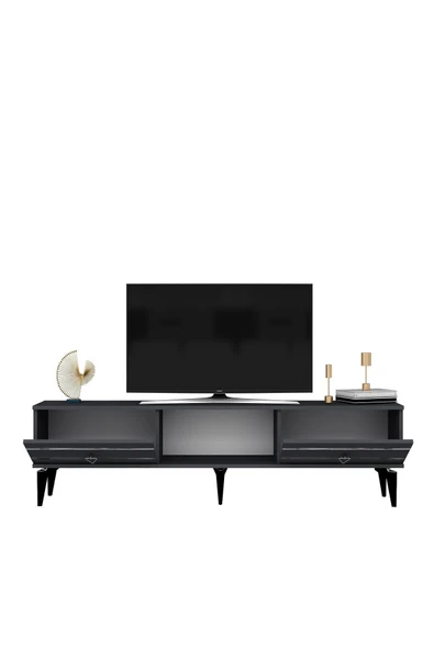 cantek dizayn PELLİN TV SEHPASI ANTRASİT-GÜMÜŞ - Resim 5