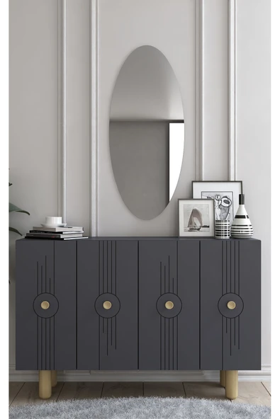 cantek dizayn WOİSECT (KM120) BOHEM KONSOL,ÇOK AMAÇLI DOLAP ANTRASİT-ANTRASİT ürün görseli