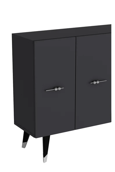 cantek dizayn Quartct (KM120) Konsol ,çok Amaçlı Dolap Antrasit-gümüş ( Salkım Kulp) - Resim 5