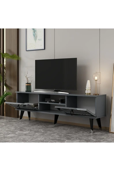 cantek dizayn Lidya Tv Stand Antrasit-gümüş - Resim 3