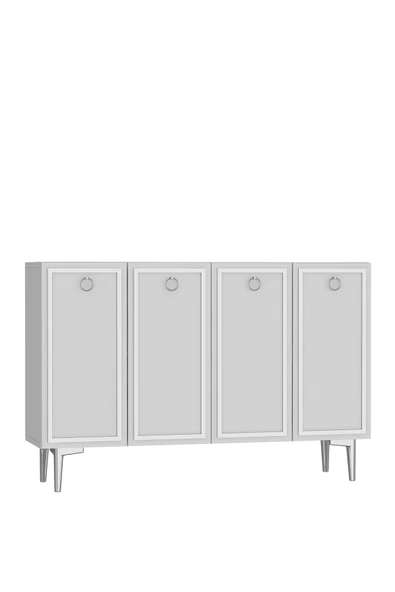 cantek dizayn WOLLYCT (KM120) KONSOL,ÇOK AMAÇLI DOLAP BEYAZ-GÜMÜŞ - 4