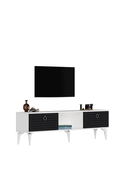 cantek dizayn ARRONA TV SEHPASI (ALT MODÜL) BEYAZ ANTRASİT - Resim 3