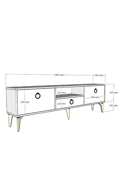 cantek dizayn DRONNE TV SEHPASI ANTRASİT-ANTRASİT - Resim 6