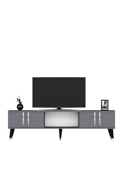 cantek dizayn ASEL TV SEHPASI (ALT MODÜL) ANTRASİT-GÜMÜŞ - Resim 6