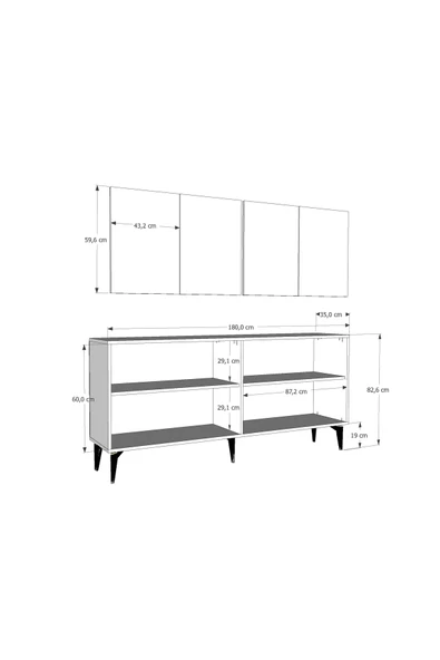 cantek dizayn SAMBACT (KX180) KONSOL BEYAZ-ALTIN - Resim 7