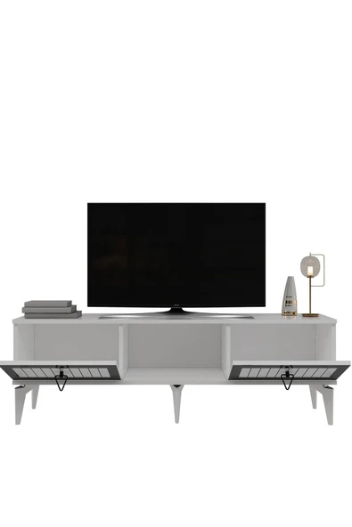 cantek dizayn LİİNDA TV SEHPASI (ALT MODÜL) BEYAZ-GÜMÜŞ - Resim 6
