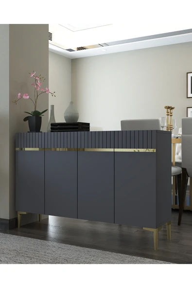 cantek dizayn SWİSSCT (KM120) KONSOL ANTRASİT-ALTIN - Resim 2