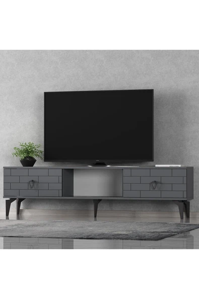 cantek dizayn Varrna Tv Sehpası Alt Modül Antrasit-antrasit - 2