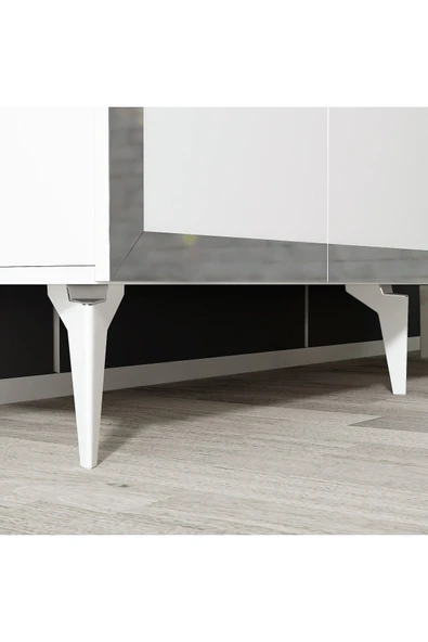 cantek dizayn PONNY LAZER PLEKSİ DESENLİ KONSOL BEYAZ-GÜMÜŞ - Resim 6