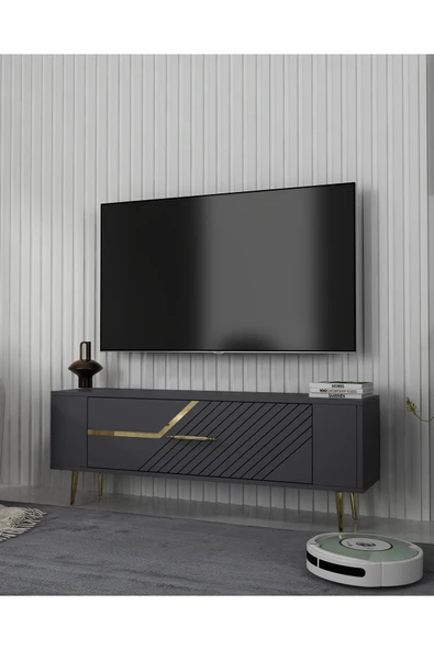 cantek dizayn RETROLP5CT TV SEHPASI ANTRASİT - 2