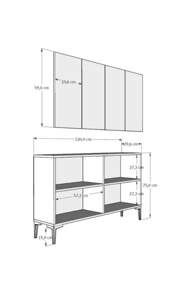cantek dizayn SİNACT (KM120) KONSOL ANTRASİT-ALTIN - Resim 7