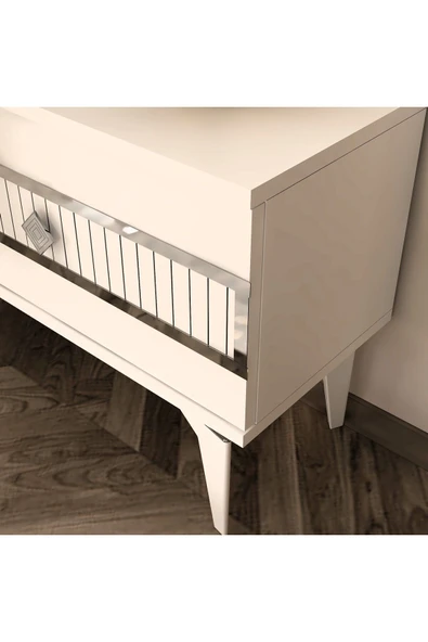 cantek dizayn NORA TV SEHPASI (ALT MODÜL) BEYAZ-GÜMÜŞ - Resim 3