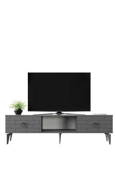 cantek dizayn Varrna Tv Sehpası Alt Modül Antrasit-antrasit - 3