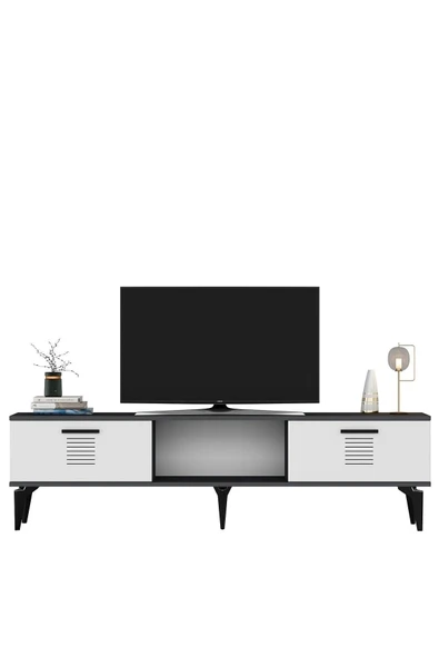cantek dizayn ASSİMO TV SEHPASI (ALT MODÜL) ANTRASİT-BEYAZ - Resim 5