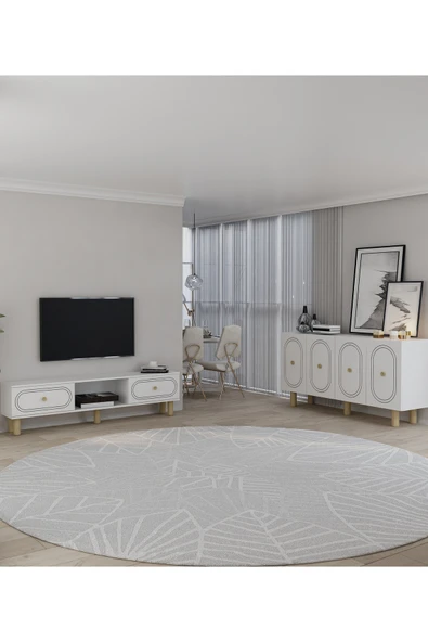 cantek dizayn POLENCT BOHEM KONSOL (KB150), BOHEM TV SEHPASI 2 Lİ SALON TAKIMI BEYAZ-BEYAZ ürün görseli