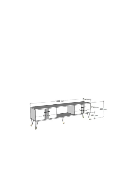 cantek dizayn ASEL TV SEHPASI (ALT MODÜL) ANTRASİT-ALTIN - Resim 5