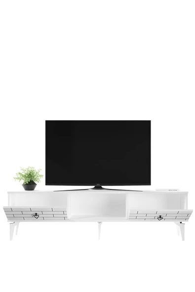 cantek dizayn Varrna Tv Sehpası Alt Modül Beyaz-beyaz - Resim 5
