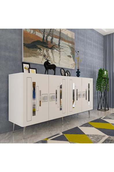 cantek dizayn SEDUNACT (KB150) KONSOL BEYAZ-GÜMÜŞ - Resim 2