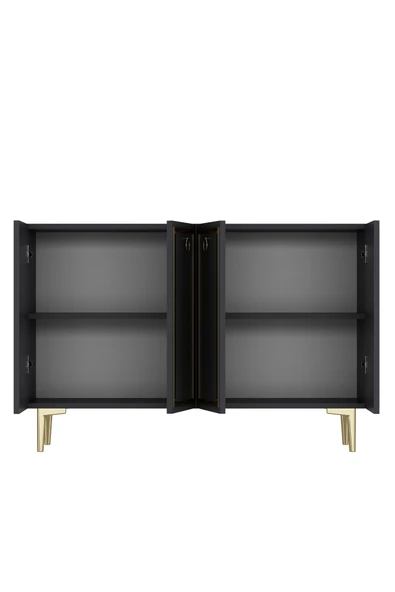 cantek dizayn WOLLYCT (KM120) KONSOL,ÇOK AMAÇLI DOLAP ANTRASİT-ALTIN - Resim 6